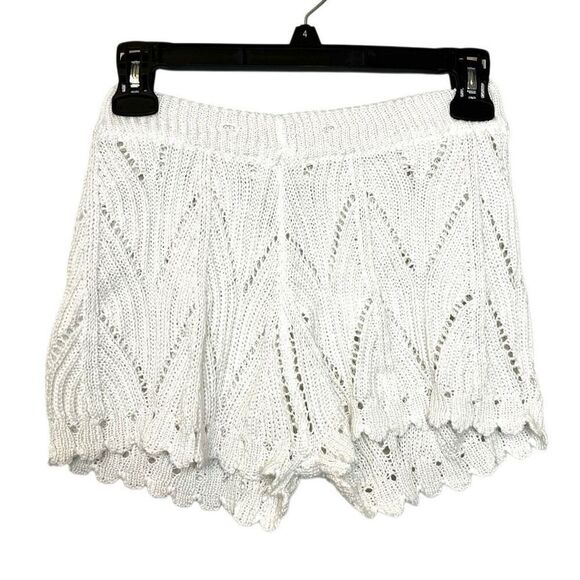 Charlotte Russe Pants - Charlotte Russe Pointelle Knit Elastic Waist Pull On Casual Shorts White Size XS